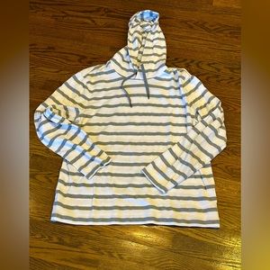 COPY - Men's Banana Republic Charcoal and White Striped Hoodie. XL